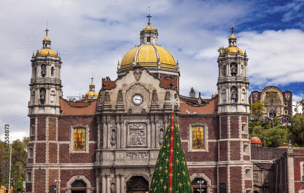 Old Basilica Shrine of Guadalupe Christmas Day Tree Mexico City
