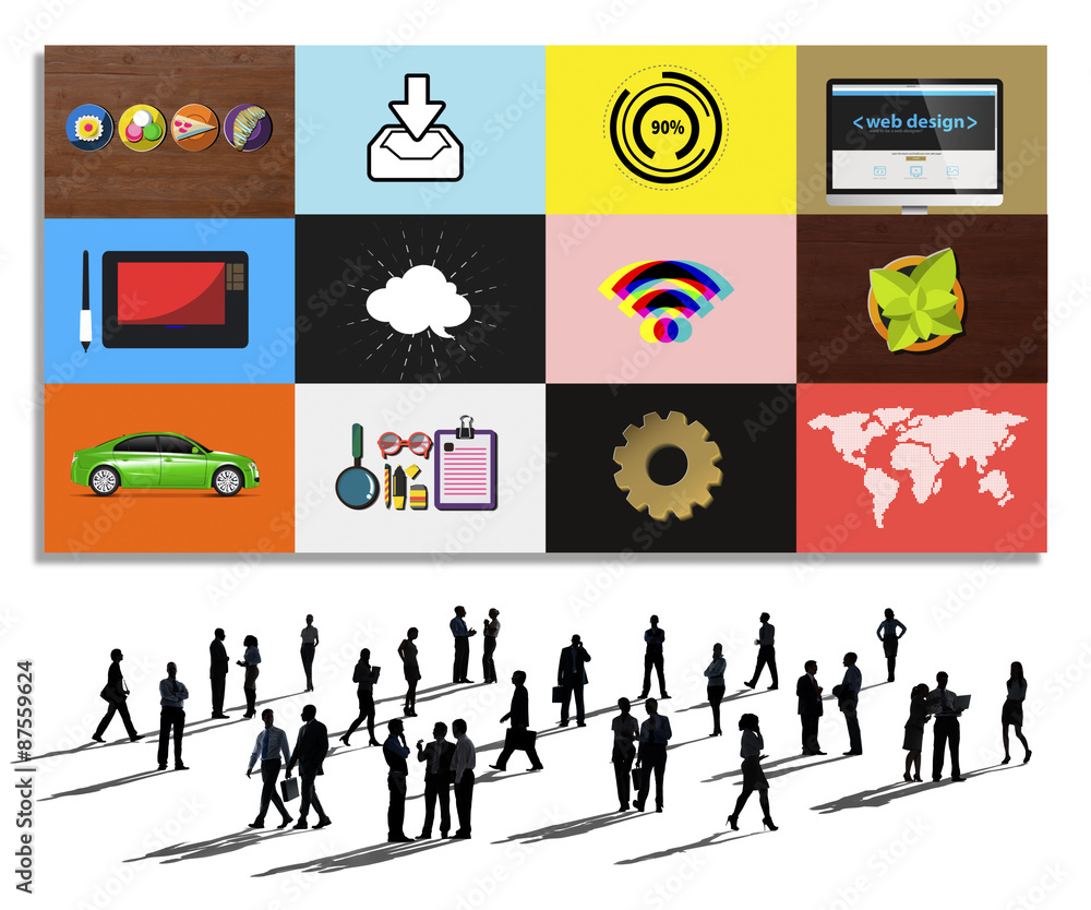 Fototapeta premium Technology Social Media Networking Online Digital Concept