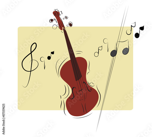 Illustration of a Musical Instrument Violin
