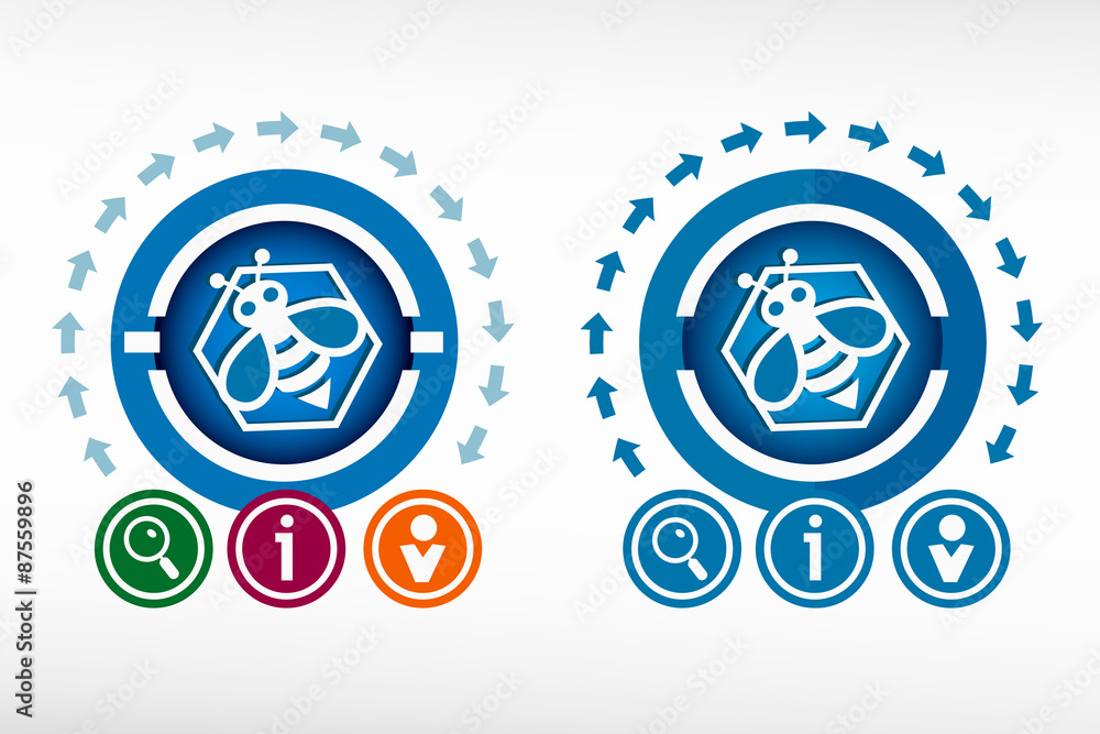 Bee icon and creative design elements Bee icon and creative design elements