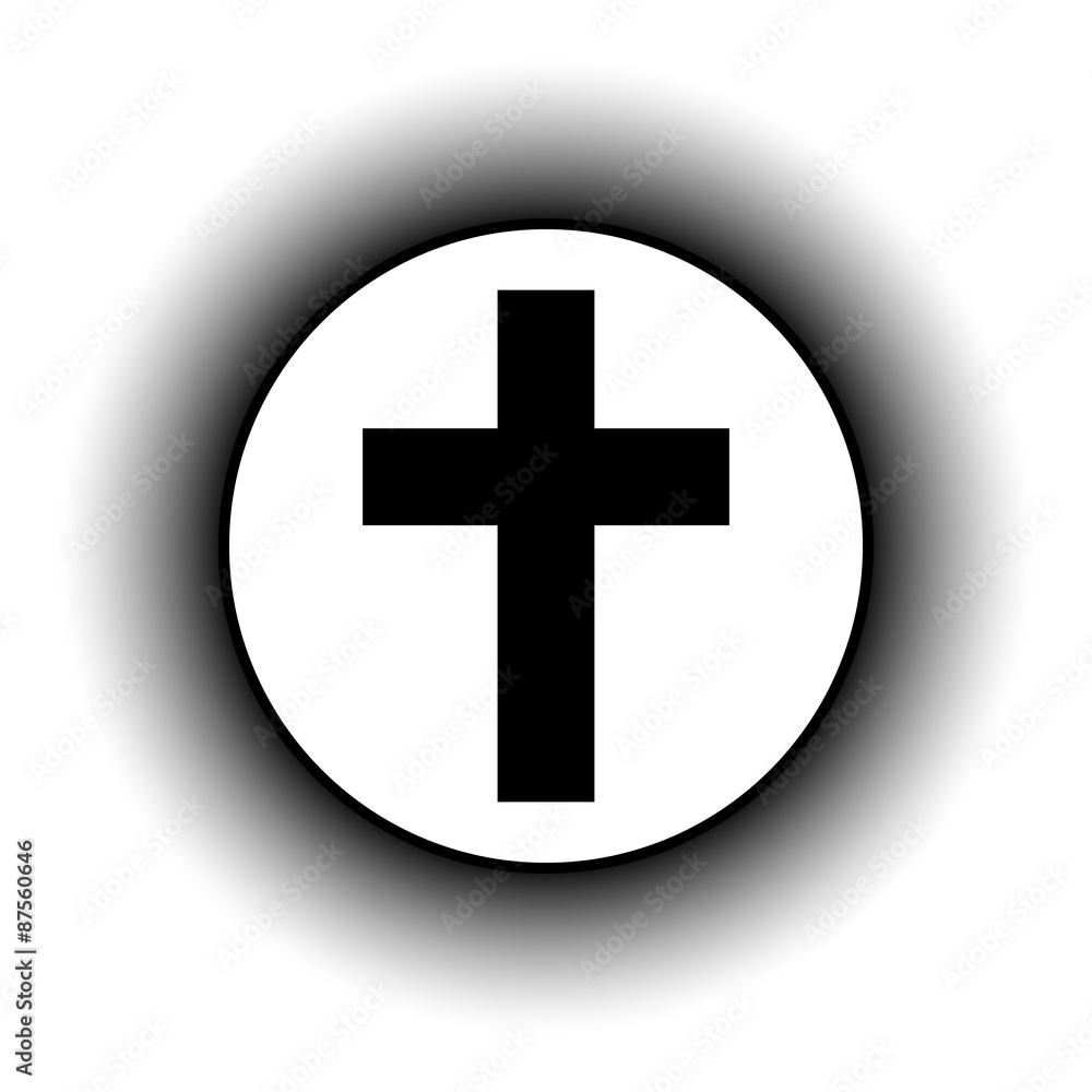 Obraz premium Religious cross button.