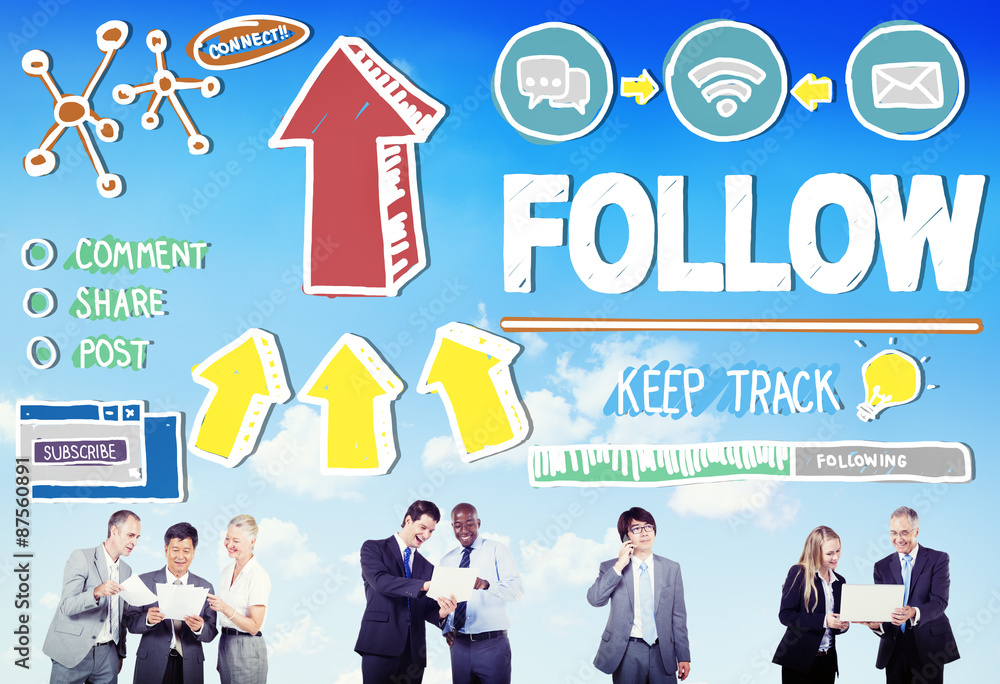 Follow Follower Following Connecting Networking Social Concept Follow Follower Following Connecting Networking Social Concept