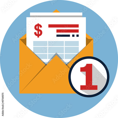 Invoice Mail .Vector Flat Icon