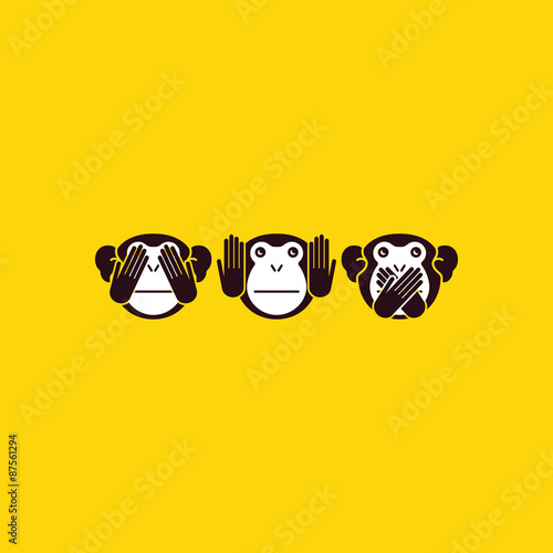 Carta da parati Scimmie - Carta da parati monkey. Vector background