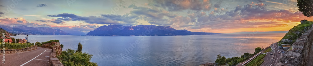 Panorama on Lavaux region, Vaud, Switzerland Panorama on Lavaux region, Vaud, Switzerland