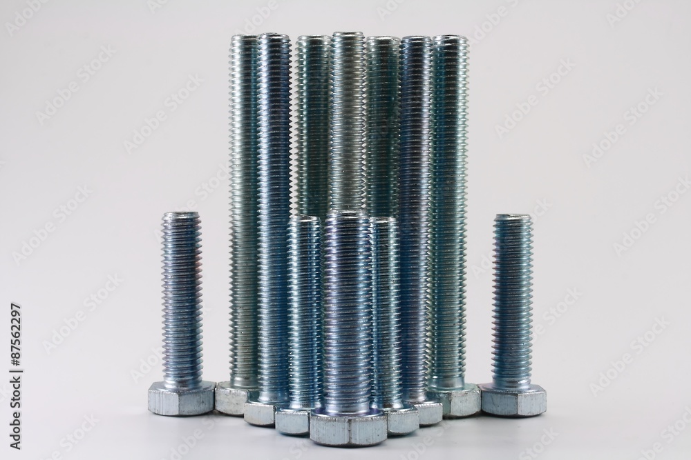 Set of galvanized bolts of different diameters Set of galvanized bolts of different diameters