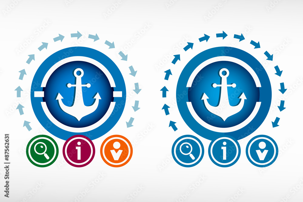 Anchor icon and creative design elements