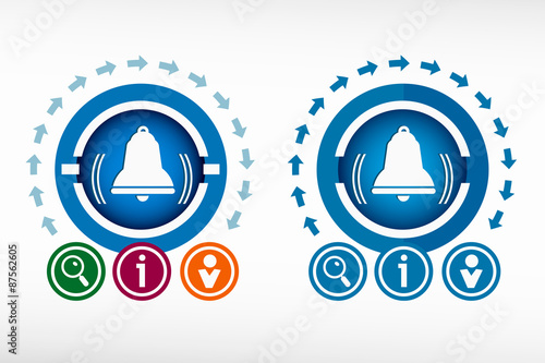 Bell icon and creative design elements