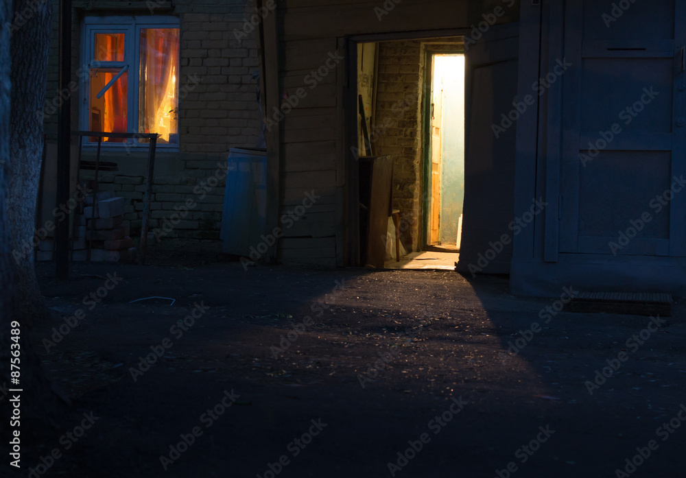 Doorway at Night in Shadow Doorway at Night in Shadow