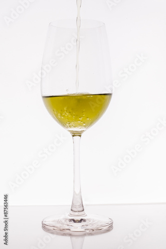 Glass Wine on white background