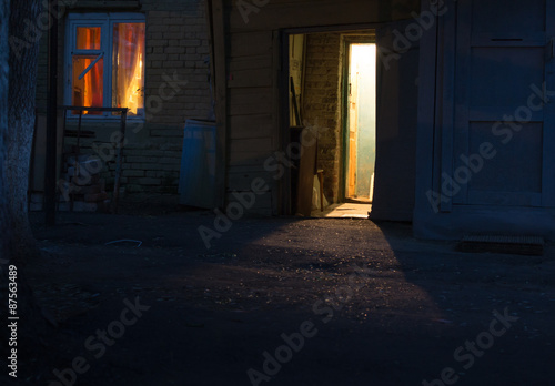 Doorway at Night in Shadow