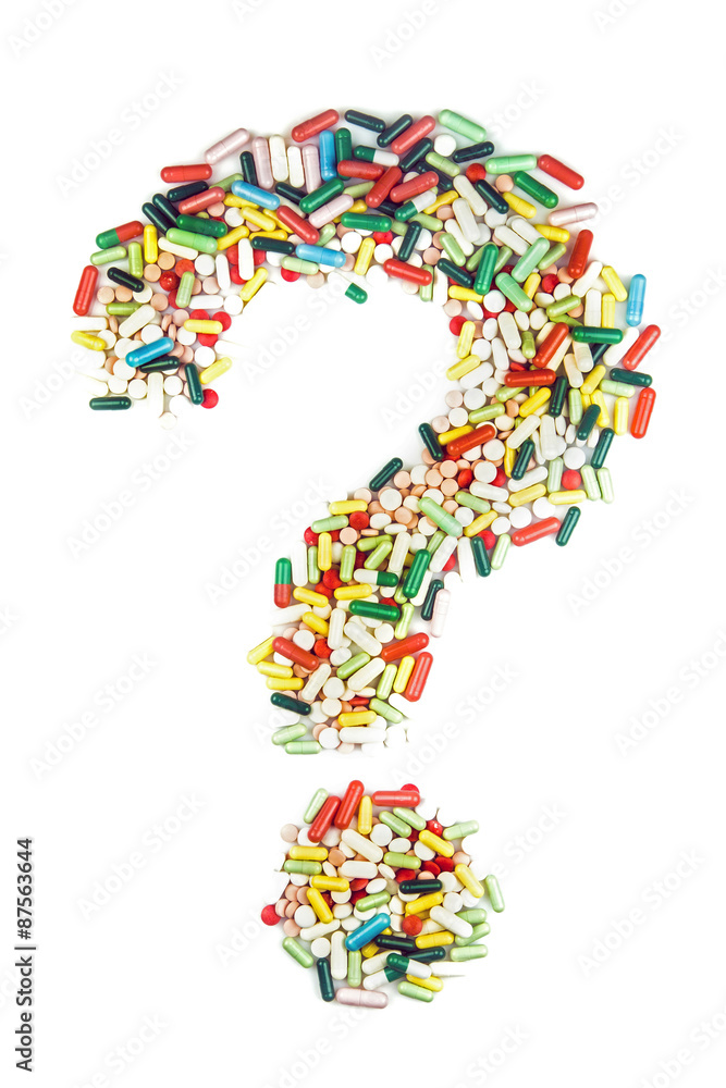 Question mark made of pills Question mark made of pills
