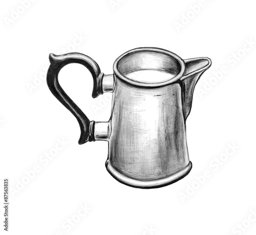 Hand drawn small jar of milk