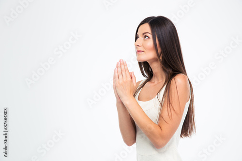 Beautiful woman praying