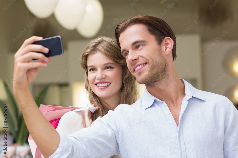 A couple taking a selfie