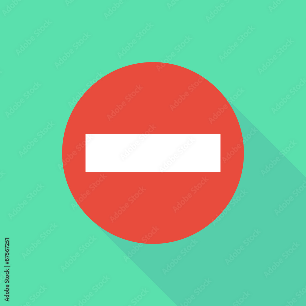 Long shadow do not enter icon with Long shadow do not enter icon with