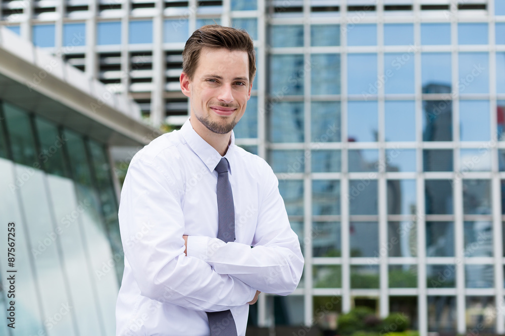Caucasian young businessman at hong kong Caucasian young businessman at hong kong