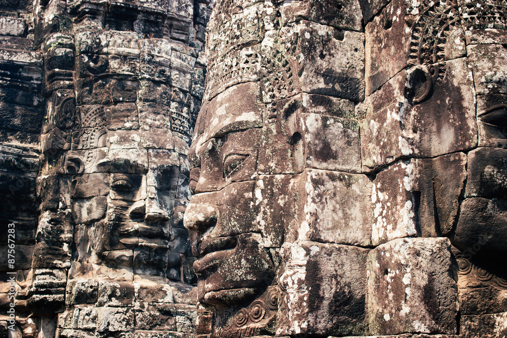 Fototapeta premium Faces of Bayon temple, Angkor, Cambodia