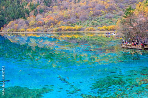 colorful water and forest in Jiuzhaigou