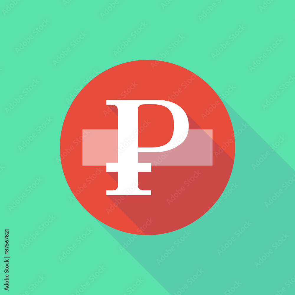 Long shadow do not enter icon with a ruble sign Long shadow do not enter icon with a ruble sign