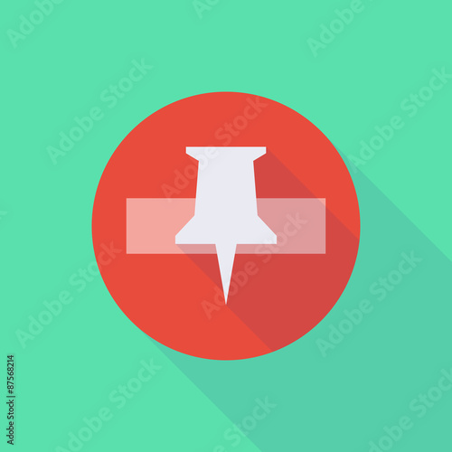 Long shadow do not enter icon with a push pin