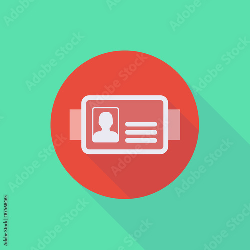 Long shadow do not enter icon with an id card