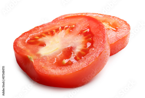 Wallpaper Mural Sliced cherry tomato isolated on white Torontodigital.ca