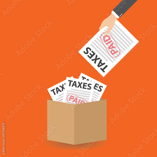 flat design taxes concept, vector