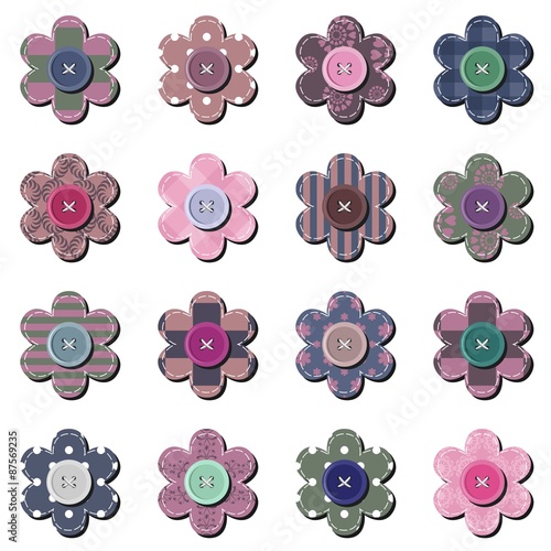 scrapbook flowers on white 