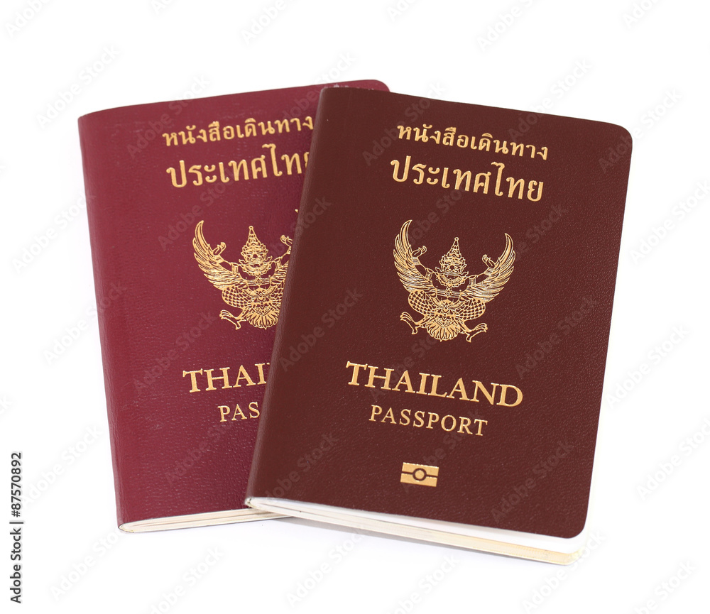 Thailand passport on the white background. Thailand passport on the white background.