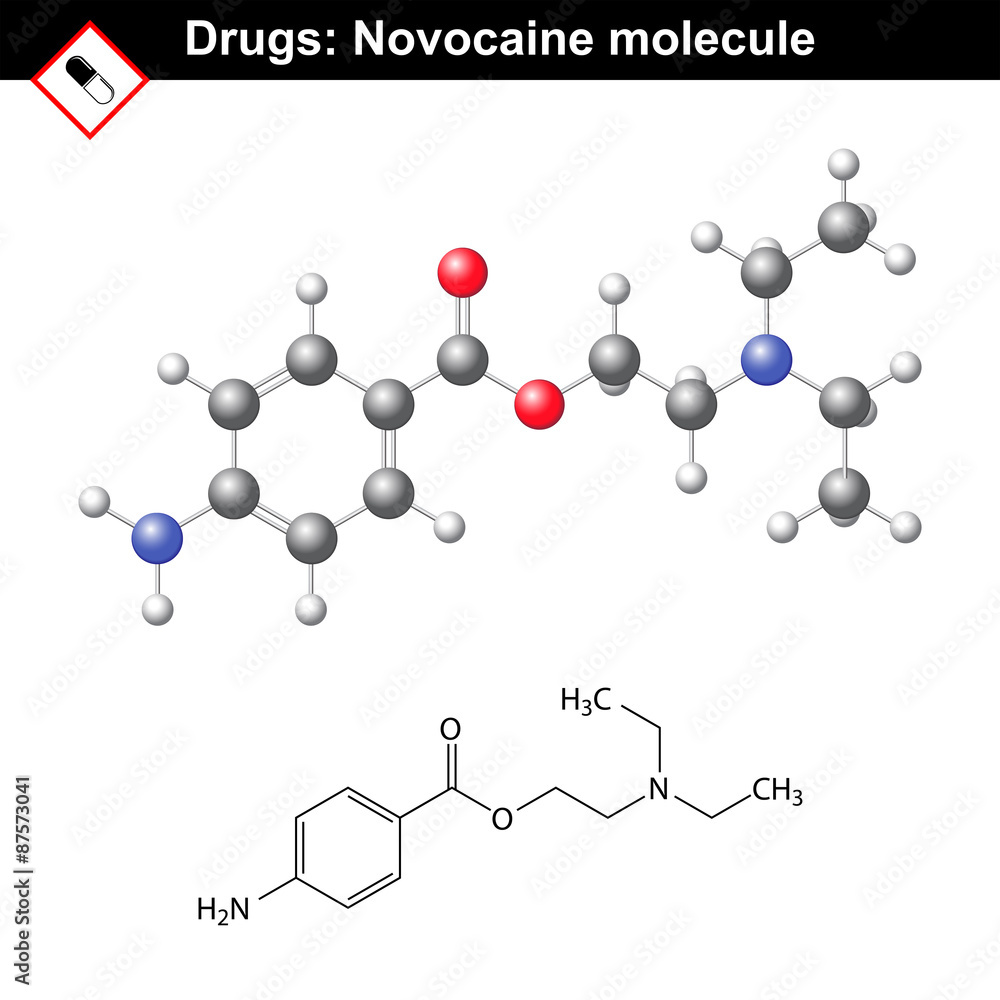 Novocaine molecule - anesthetic agent