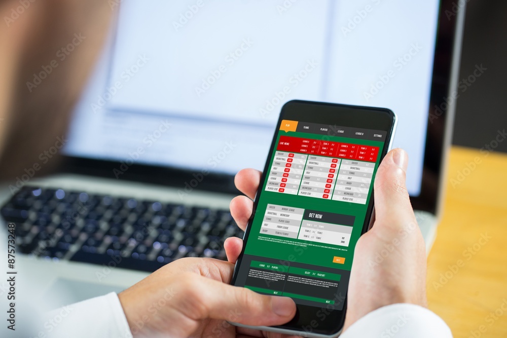 Composite image of businessman using smartphone Composite image of businessman using smartphone