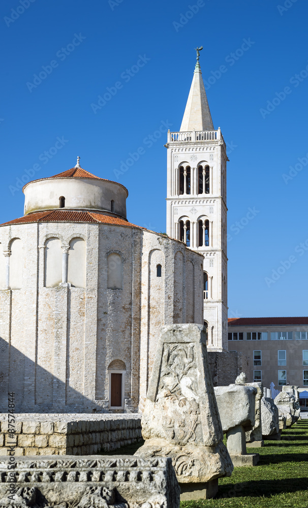 The romanesque church in old town of Zadar, Croatia.