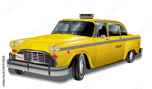 Yellow cab, new york retro taxi, eps10