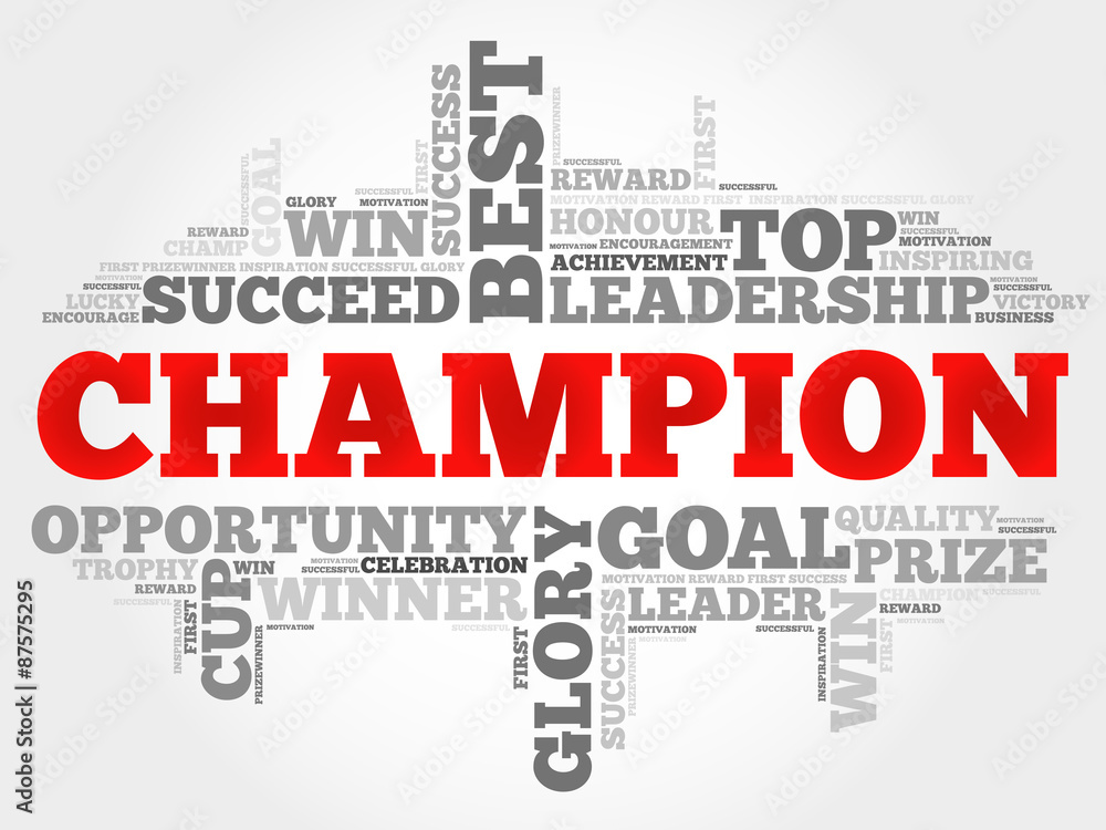 Champion word cloud, business concept Champion word cloud, business concept