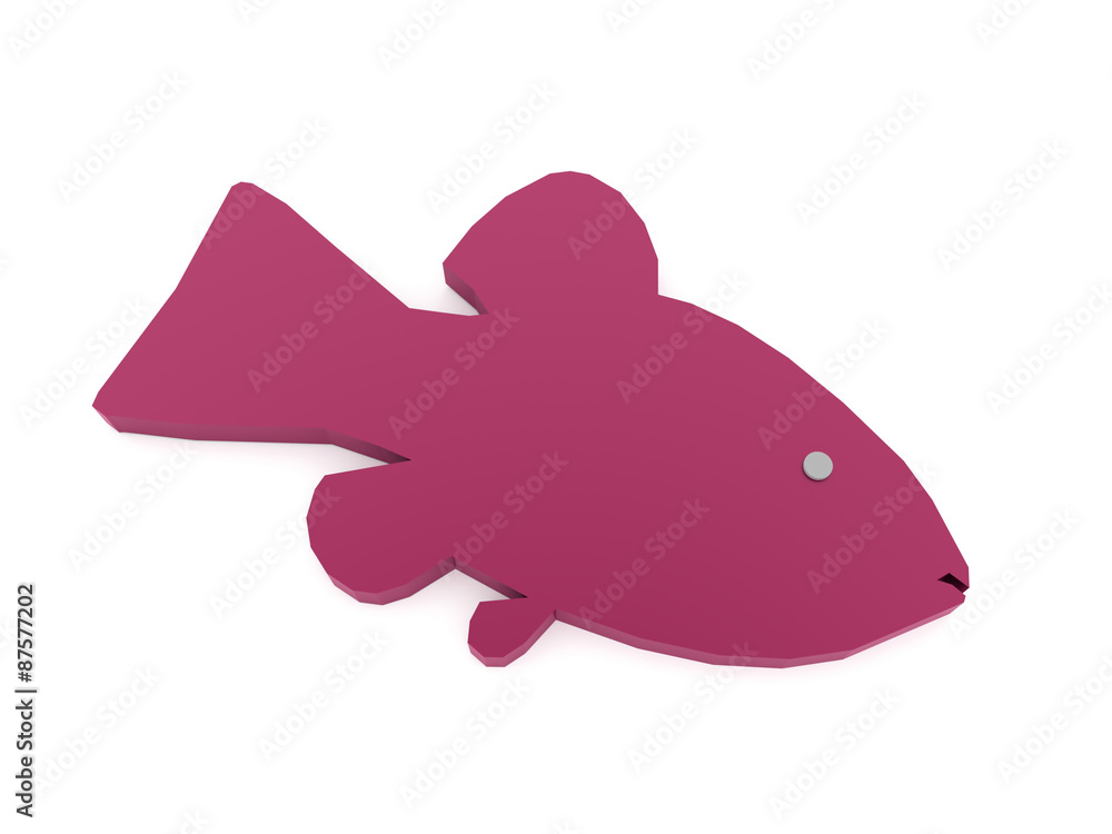 Pink abstract fish rendered Pink abstract fish rendered
