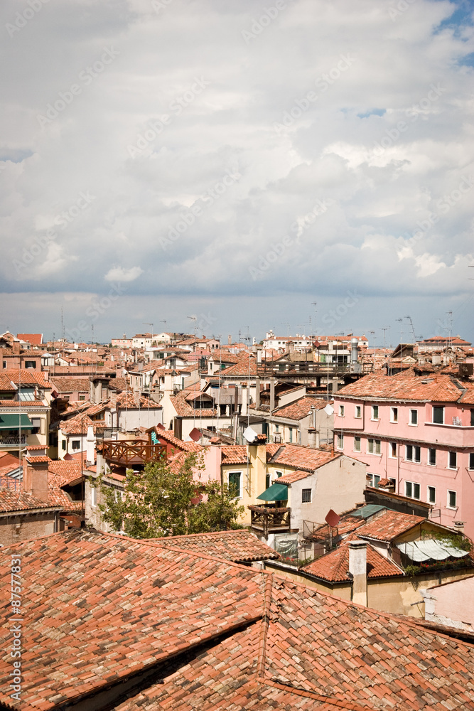 Venetian rooftops. A view over the rooftops of Venice, Italy.