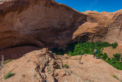 Woman Hiker at Jacob Hamblin Arch Coyote Gulch