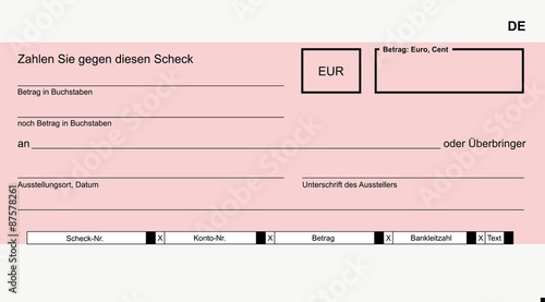 Scheck blanko rot