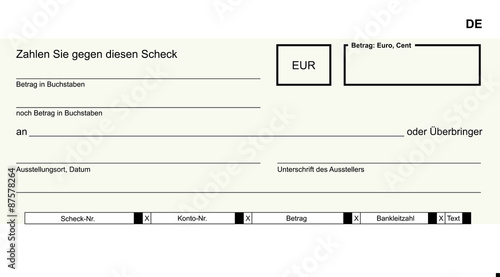 Scheck blanko gelb