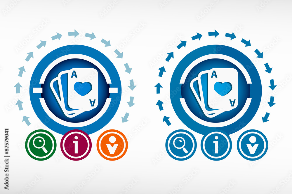 Game cards icon and creative design elements Game cards icon and creative design elements