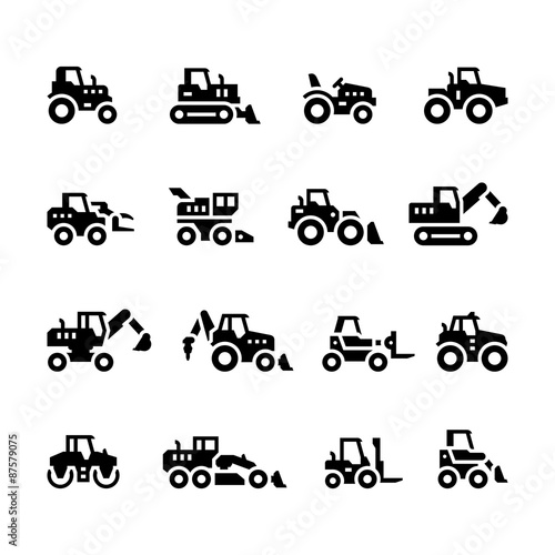 Set icons of tractors