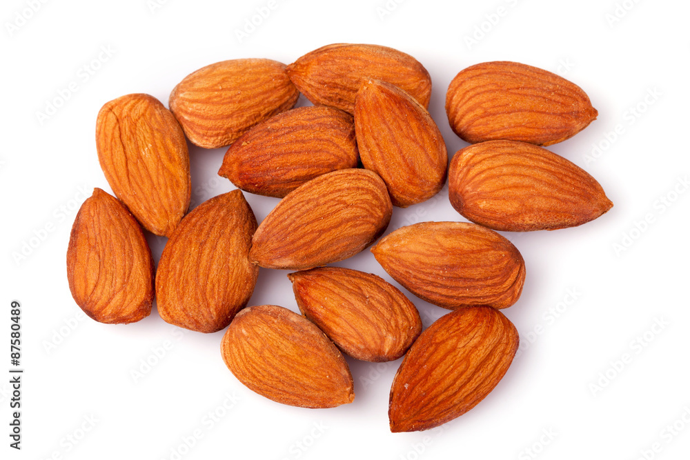 almond nuts isolated on white background almond nuts isolated on white background