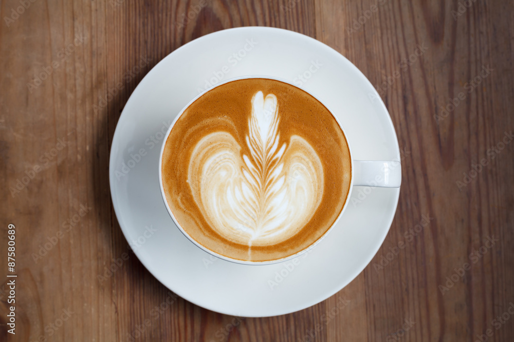 A cup of coffee latte A cup of coffee latte
