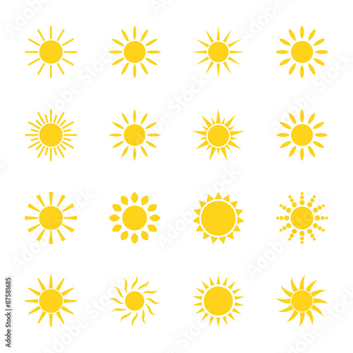 Set of icons sun, vector illustration