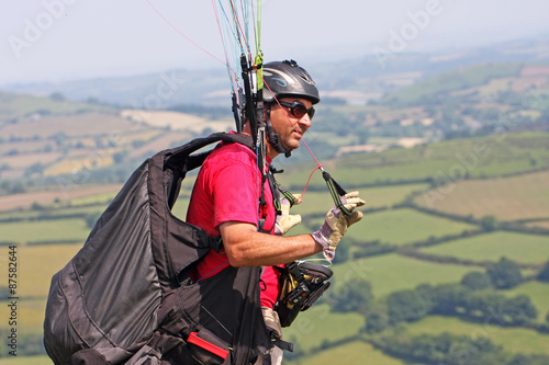 paraglider launching on Dartmoor