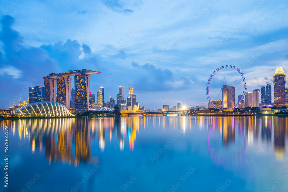 Naklejka premium Marina Bay w Singapurze