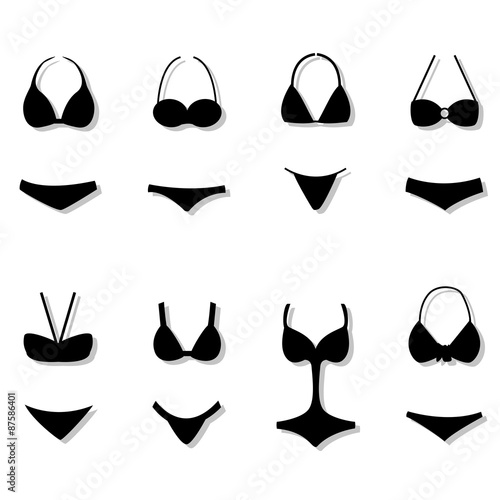 silhouettes of swimsuits