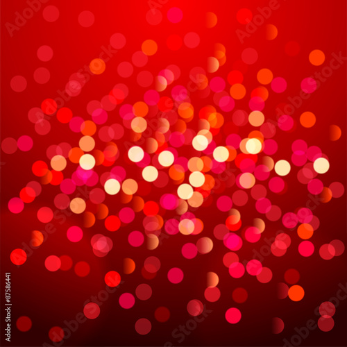 red background with bokeh lights