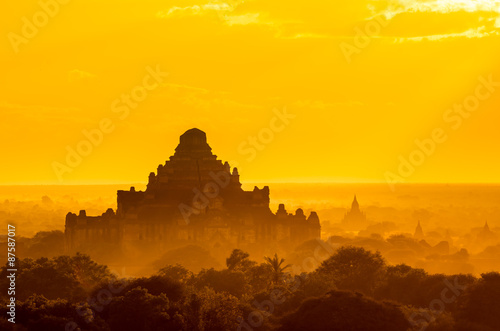 Dhammayangyi ancient temple at sunrise, The biggest Temple in Ba